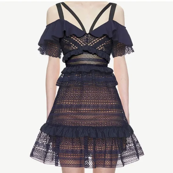 Self-portrait Navy Blue Mini Dress - Picture 1 of 12